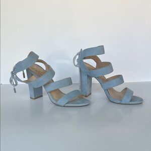 Lulu's Light Blue Strappy Block Heels